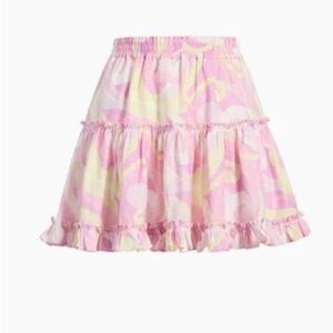 Hill House The Paz Linen Mini A Line Skirt Candy Kaleidoscope Pink Yellow M